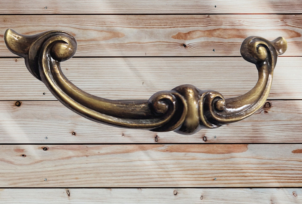 Vintage Cabinet Handle — Old Brass, Model 457B-96