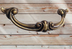 Vintage Cabinet Handle — Old Brass, Model 457B-96