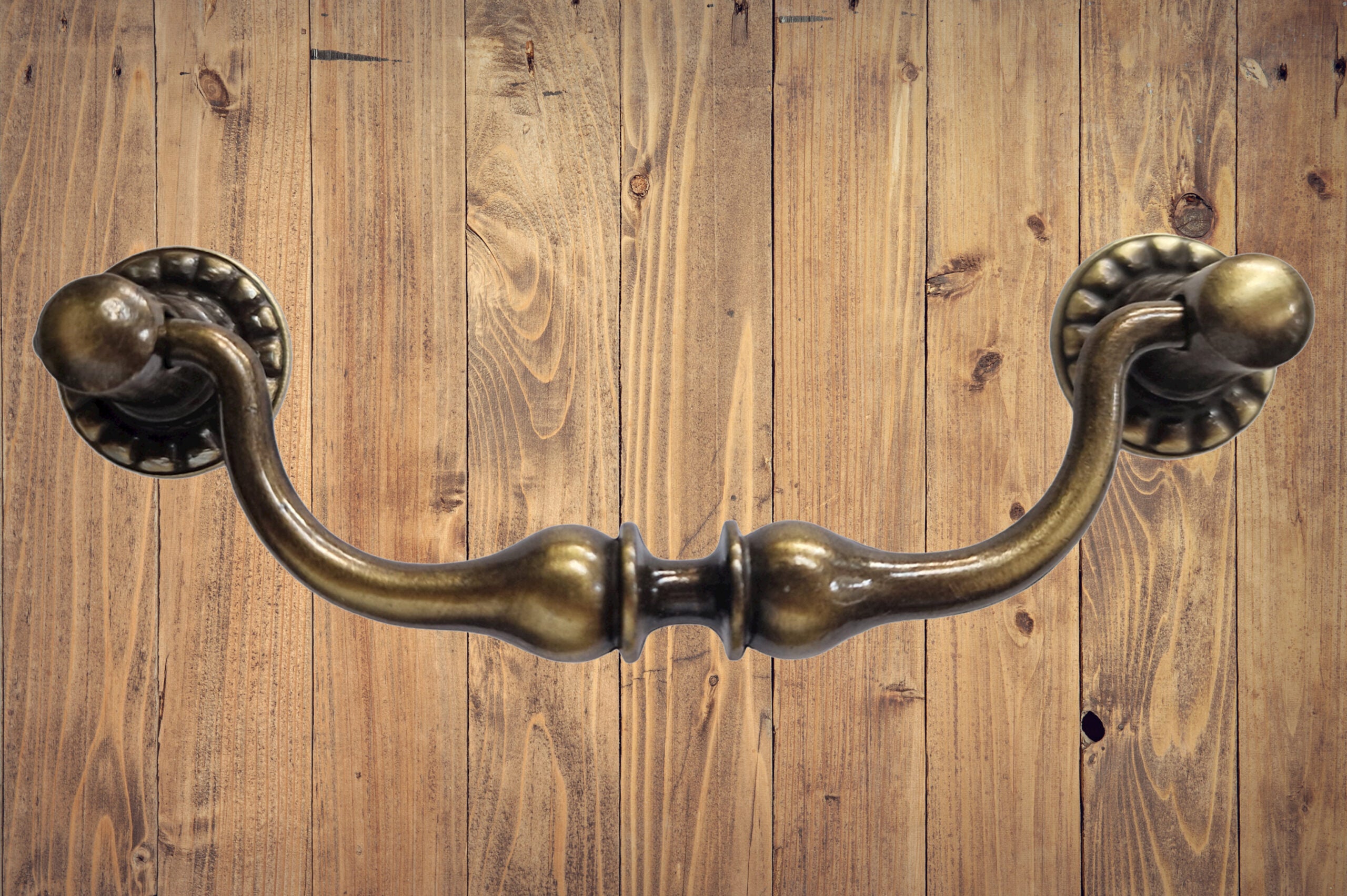 Vintage Cabinet Handle — Old Brass, Model 431