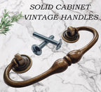 Vintage Cabinet Handle — Old Brass, Model 411