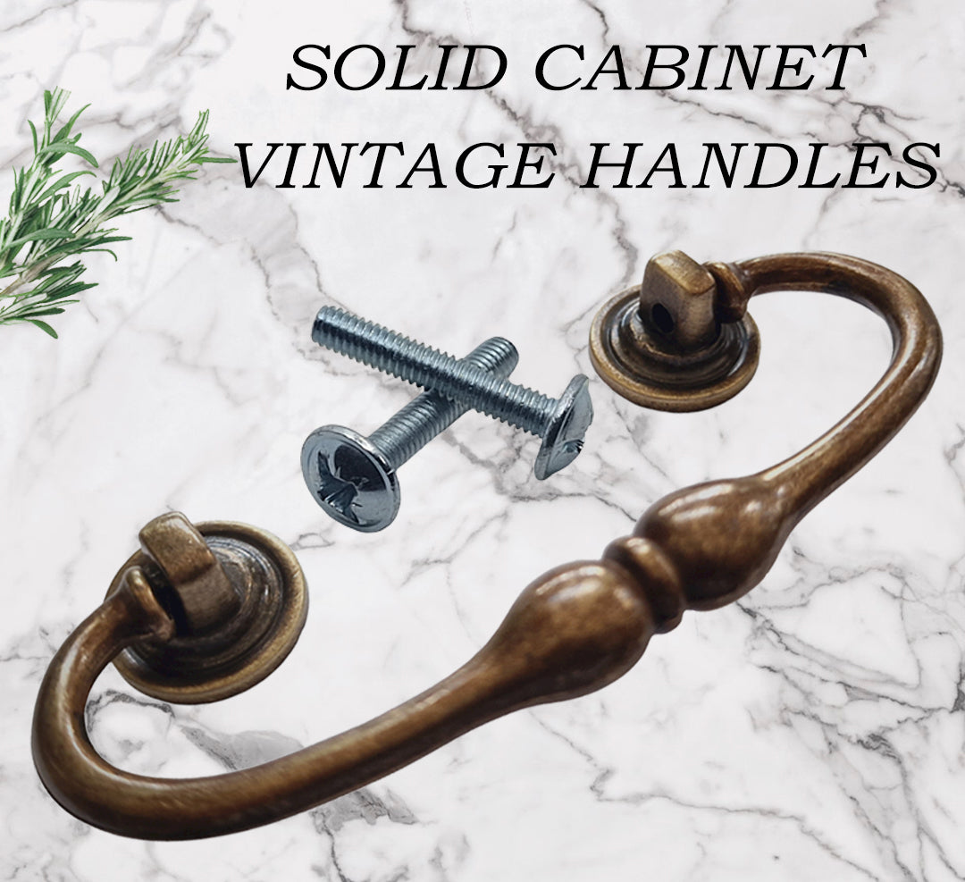 Vintage Cabinet Handle — Old Brass, Model 411