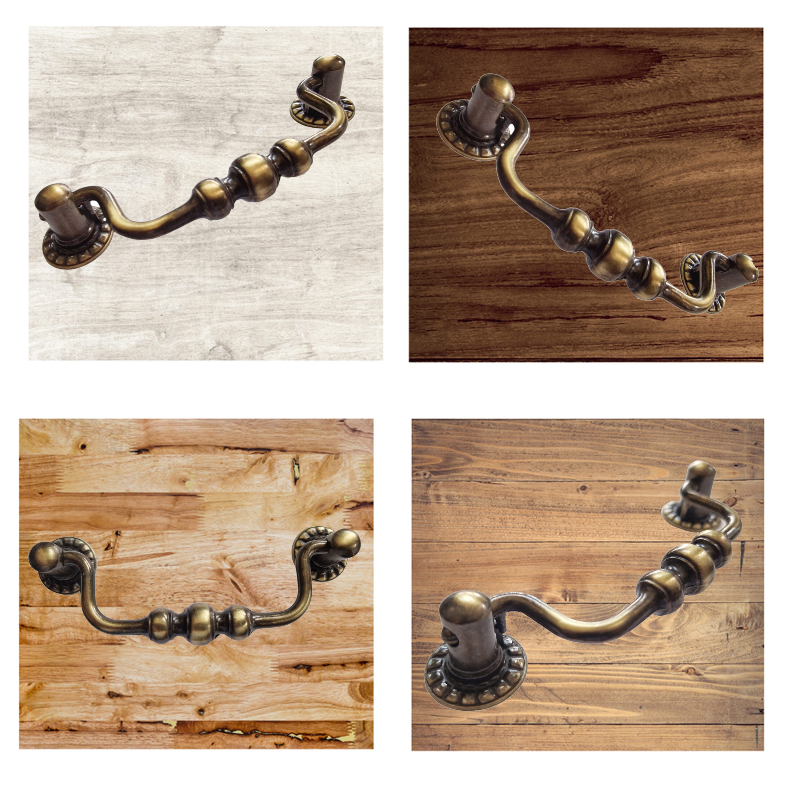 Vintage Cabinet Handle — Old Brass, Model 400A