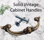 Vintage Cabinet Handle — Old Brass, Model 457B-96