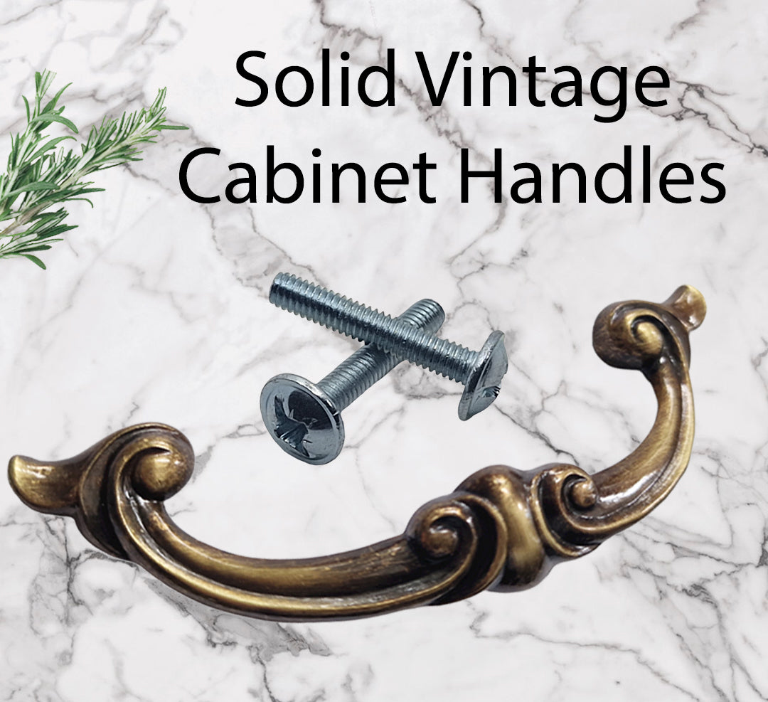 Vintage Cabinet Handle — Old Brass, Model 457B-96