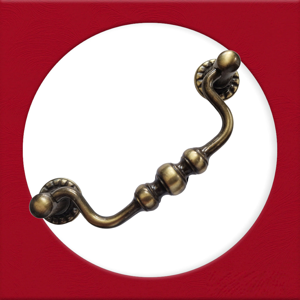 Vintage Cabinet Handle — Old Brass, Model 400A