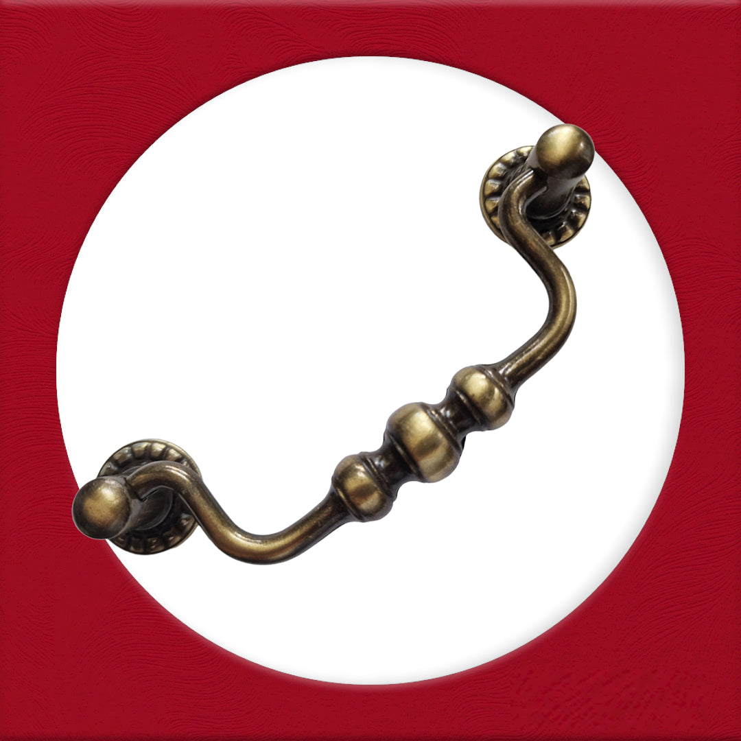 Vintage Cabinet Handle — Old Brass, Model 400A
