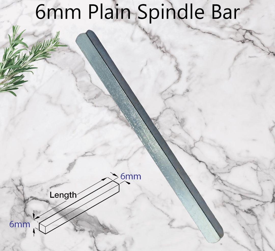 6mm Door Handle Spindle 30–150mm — Solid Steel Square Bar