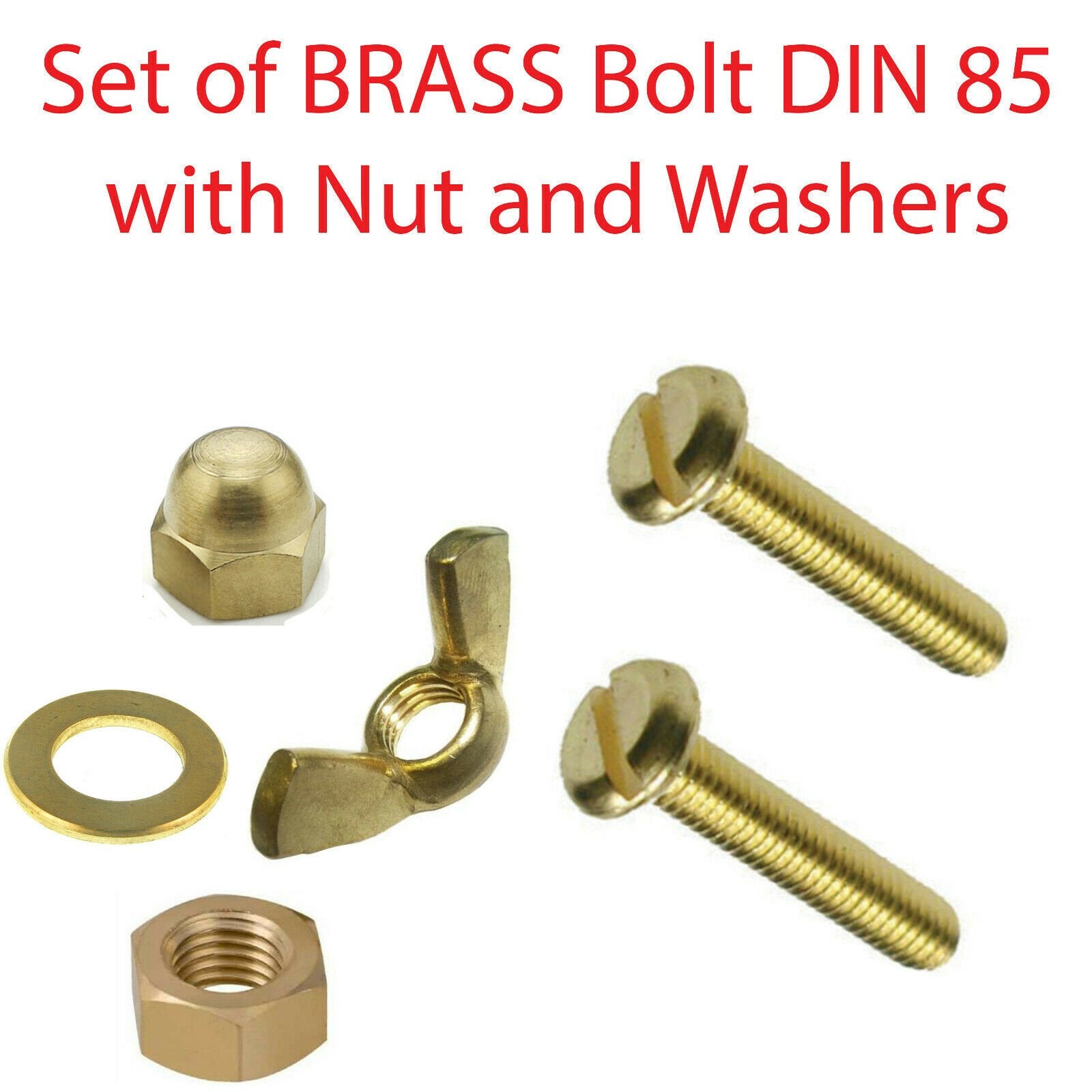 Brass Slotted Cheese Head Screw Sets M3–M6 — Solid Brass