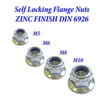 Flange Nyloc Nuts M5–M10 — Zinc-Plated Grade 8.8 DIN 6926