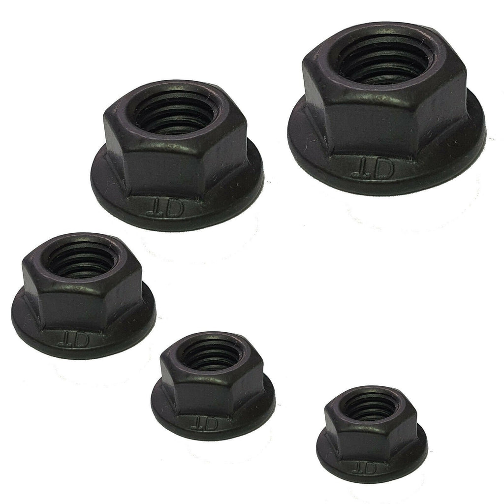Black Serrated Flange Nuts M3–M10 — A2 Stainless DIN 6923