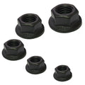 Black Serrated Flange Nuts M3–M10 — A2 Stainless DIN 6923