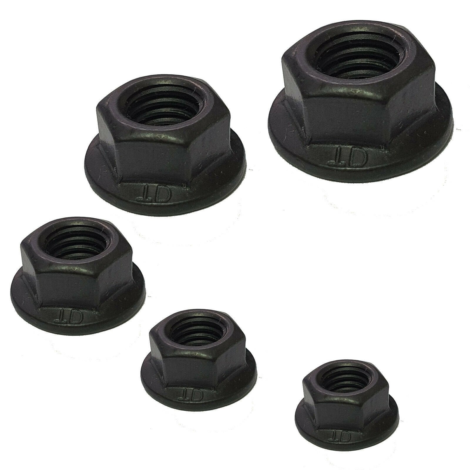 Black Serrated Flange Nuts M3–M10 — A2 Stainless DIN 6923