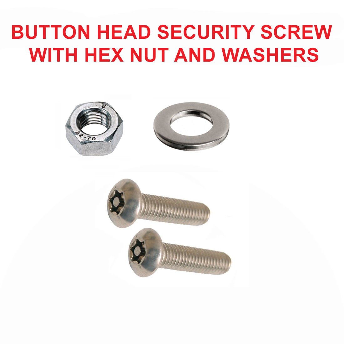 Security Button Head Screw Sets M3–M8 — A2 Pin-TORX