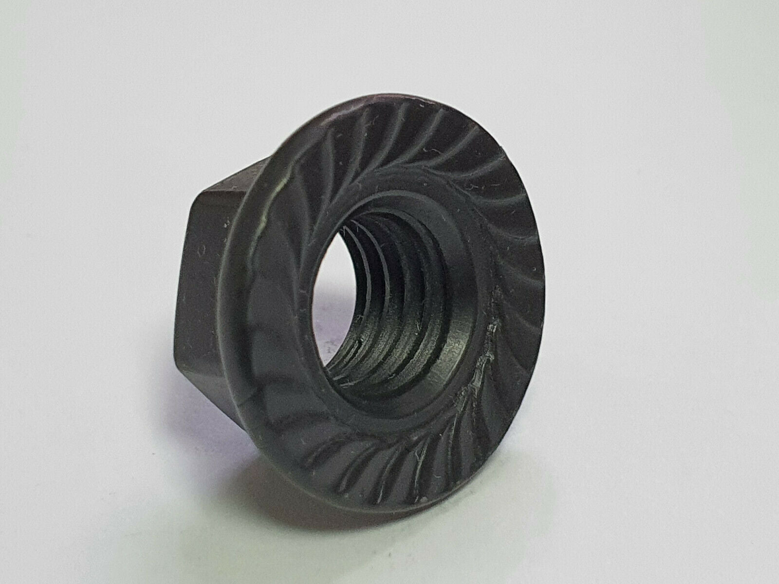 Black Serrated Flange Nuts M3–M10 — A2 Stainless DIN 6923