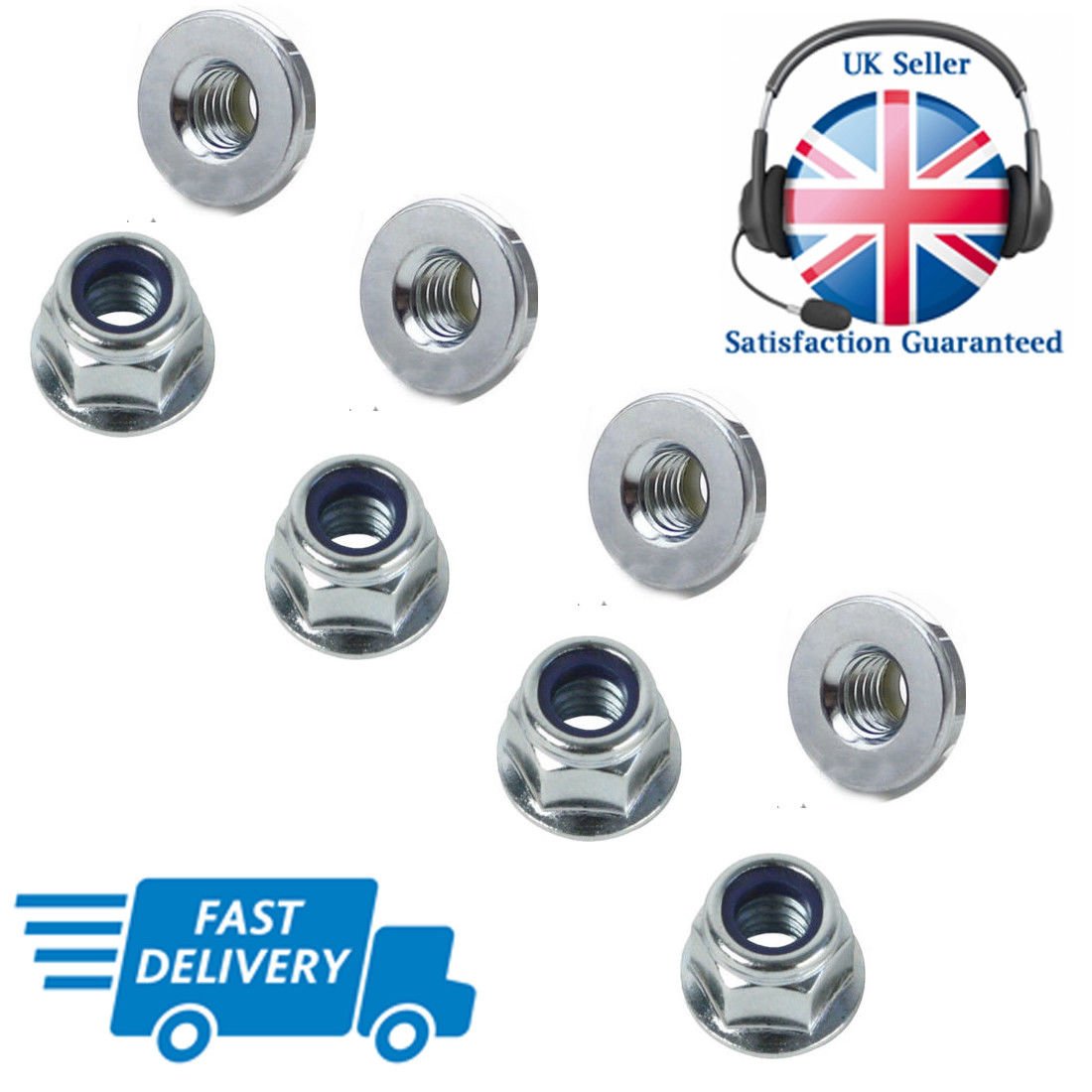 Flange Nyloc Nuts M5–M10 — Zinc-Plated Grade 8.8 DIN 6926