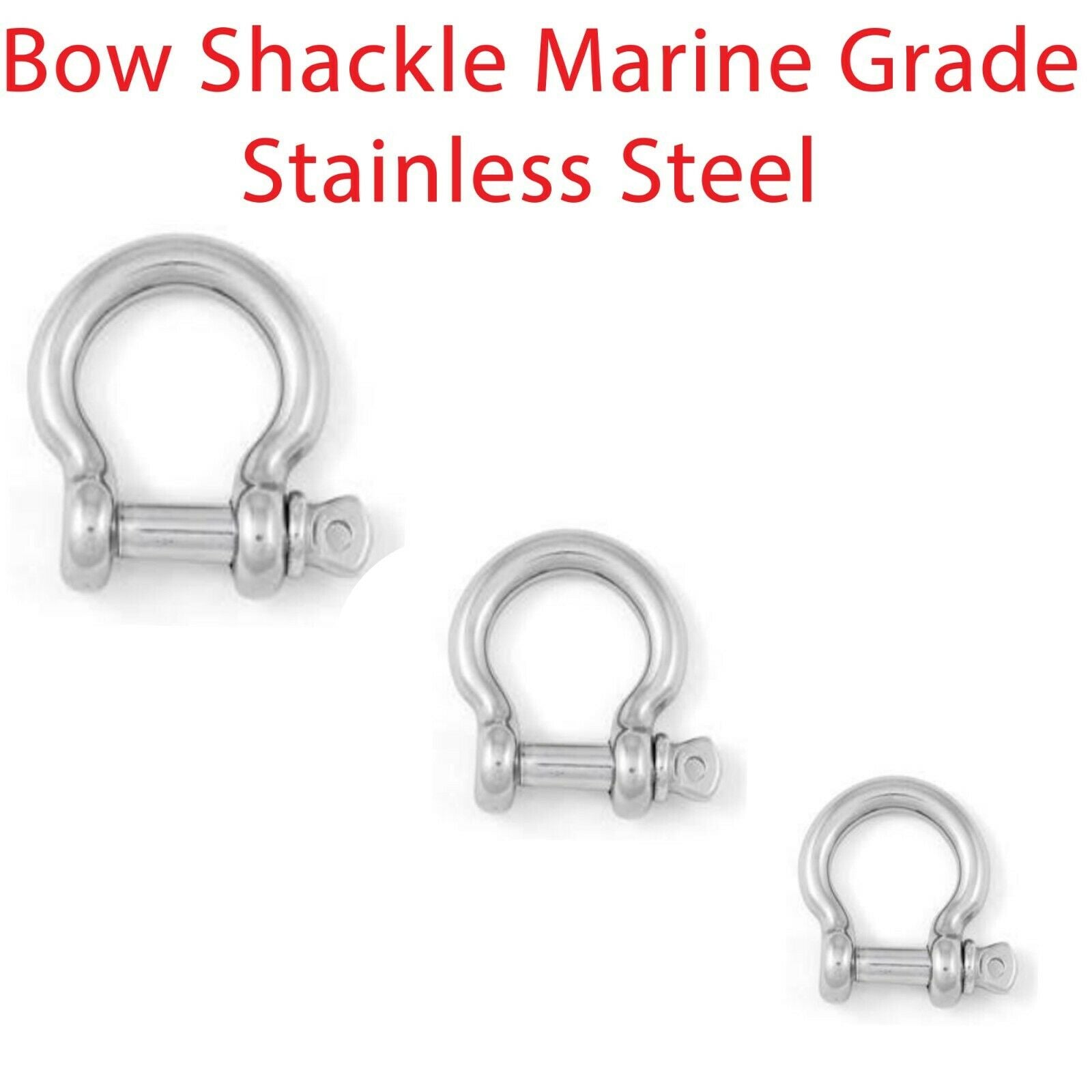 Bow Shackle M4–M10 — A4 316 Marine Grade Stainless Steel