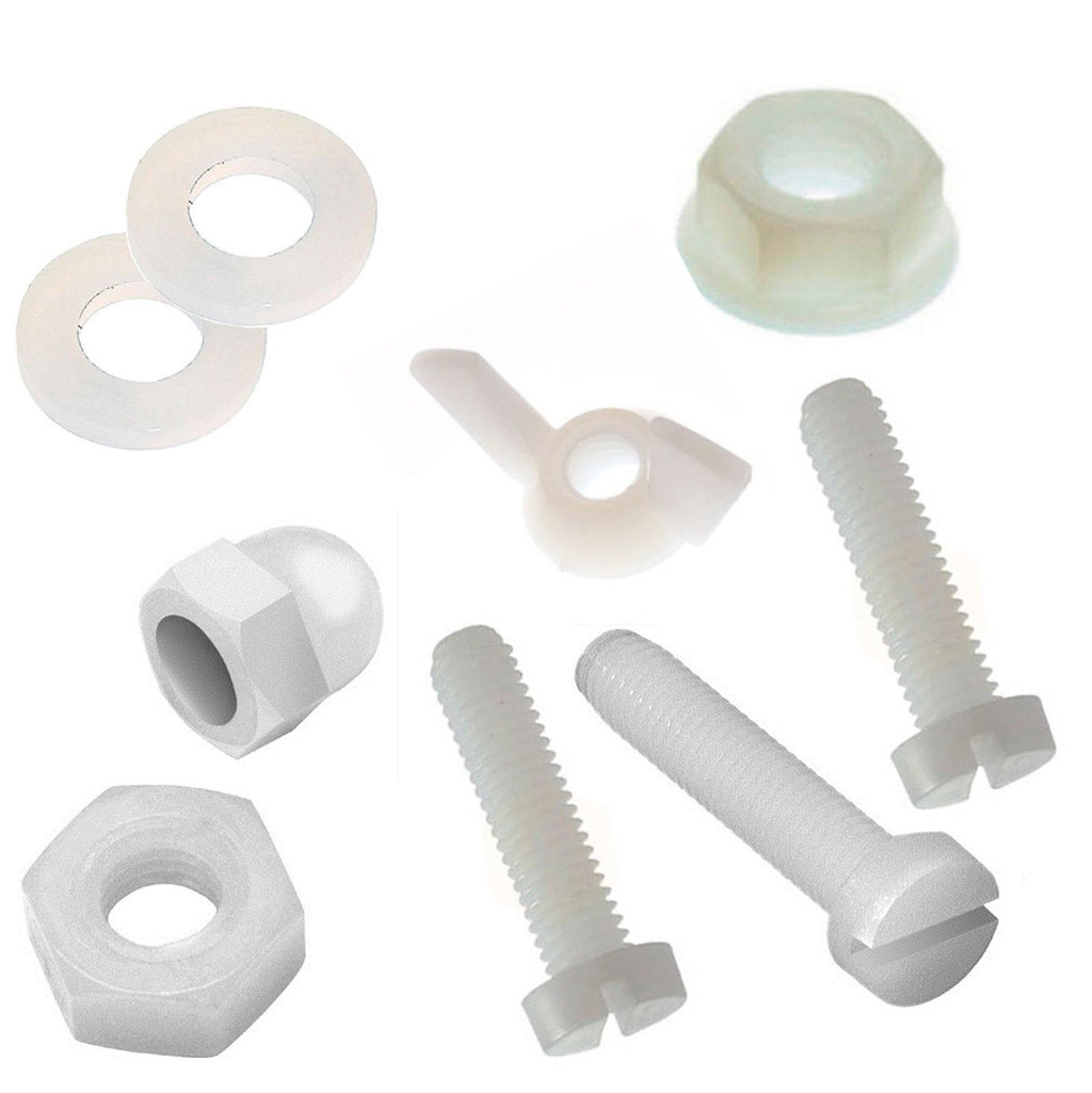 cheese-head-slotted-nylon-bolt-washers-nuts-dome-wing-flange