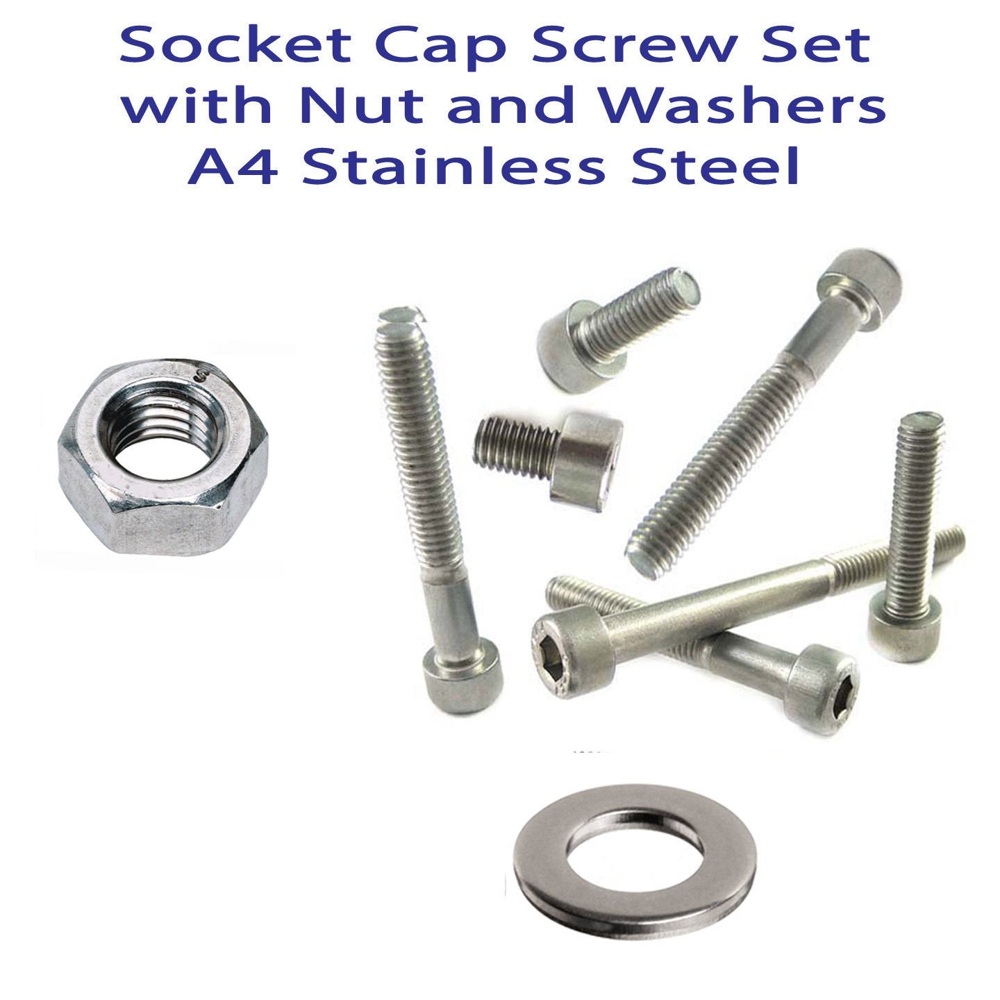 Socket Cap Bolt Sets M3–M8 — A4 Marine 316 DIN 912