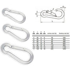 Spring-Loaded Carabiner Snap Hook — A4 Marine 316 Stainless