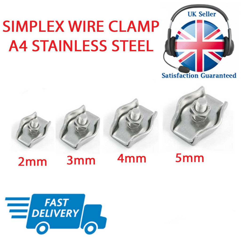 Wire Rope Clamps & Thimbles Set — A4 316 Marine Stainless