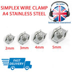 Wire Rope Clamps & Thimbles Set — A4 316 Marine Stainless