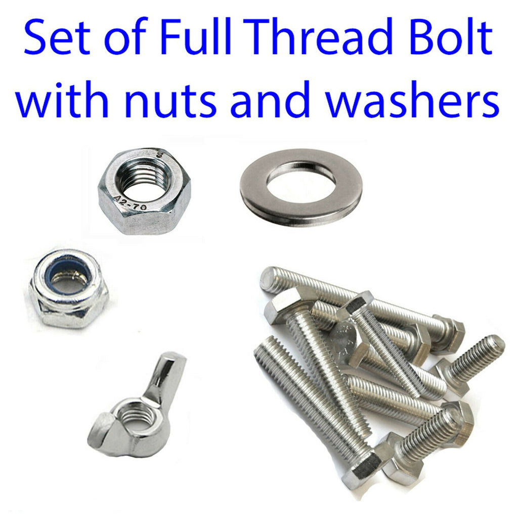 Hex Head Setscrew Bolt Sets M3–M8 — A2 Stainless DIN 933