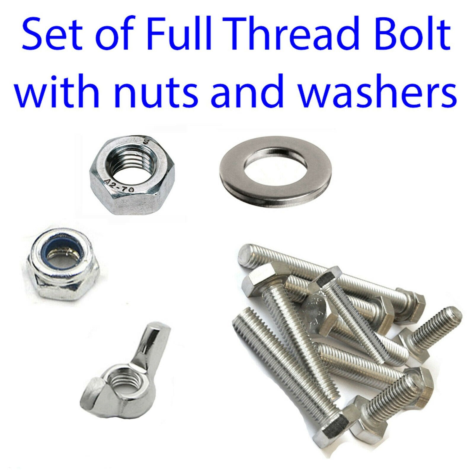 Hex Head Setscrew Bolt Sets M3–M8 — A2 Stainless DIN 933