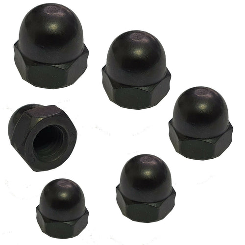 Black Dome Cap Nuts M3–M10 — A2 Stainless Steel DIN 1587