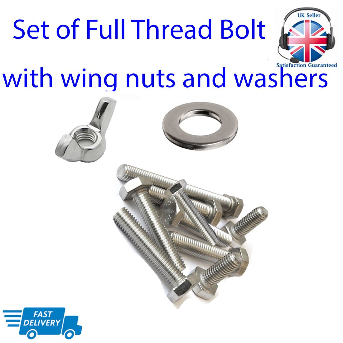 Hex Head Setscrew Bolt Sets M3–M8 — A2 Stainless DIN 933