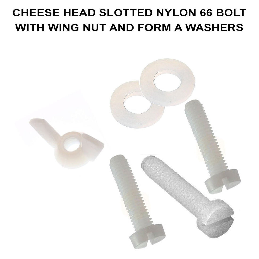 Nylon 66 Set Screws with Nuts & Washers — Slotted Head Pack