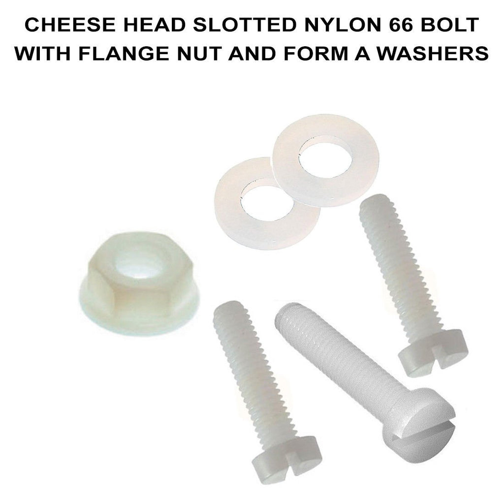 Nylon 66 Set Screws with Nuts & Washers — Slotted Head Pack