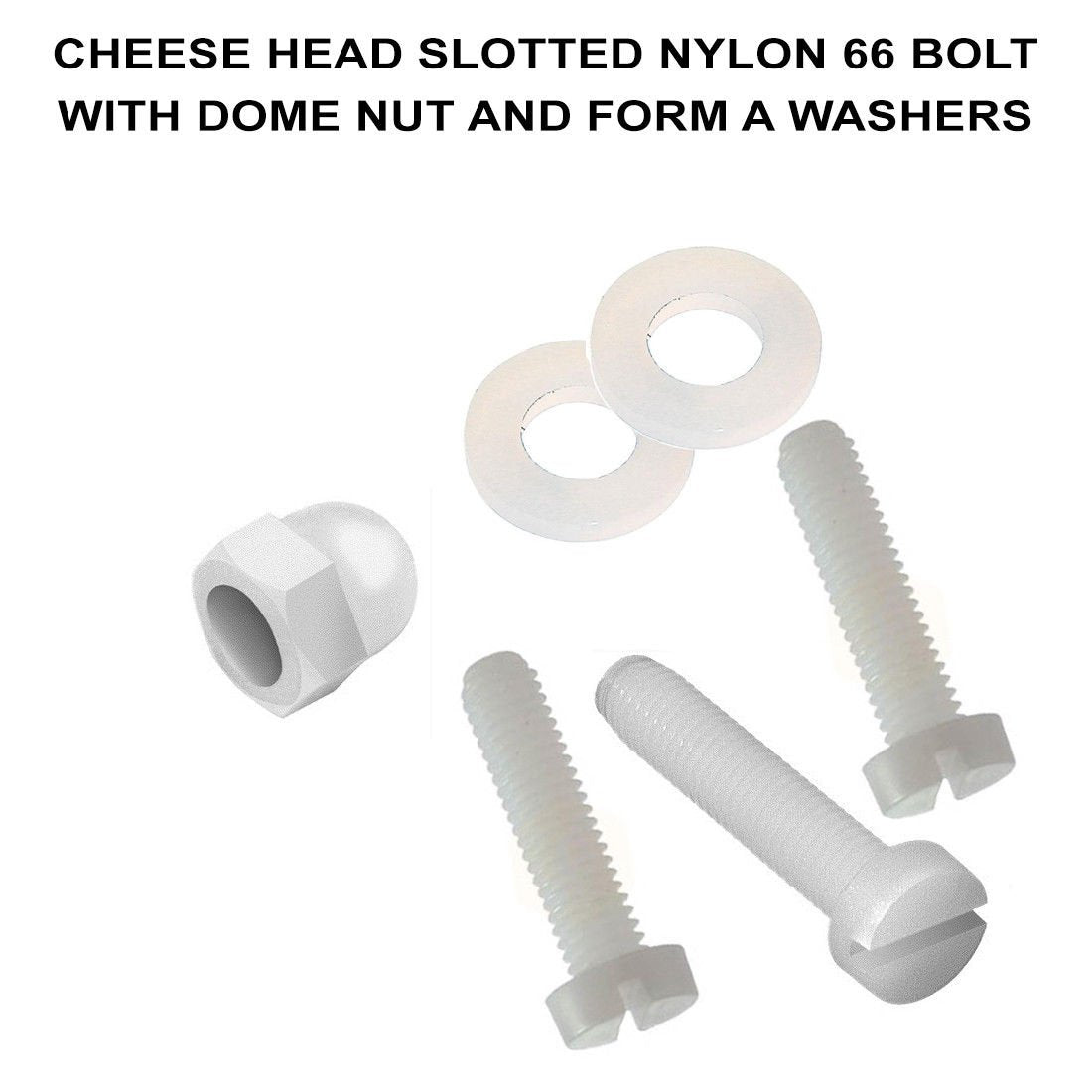 Nylon 66 Set Screws with Nuts & Washers — Slotted Head Pack