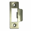 Satin Chrome Strike Plate — Square Corners, 75mm