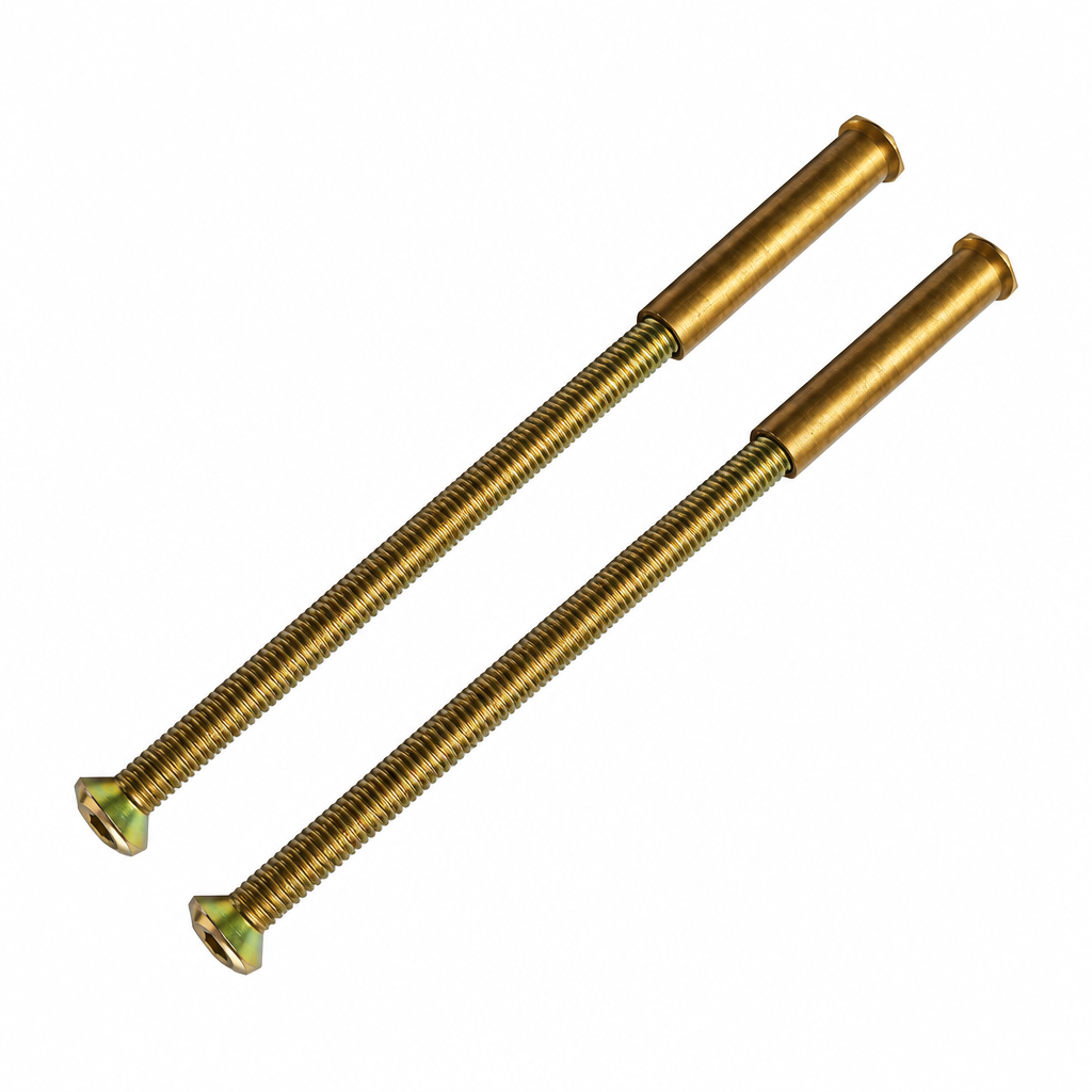 Sharpened brass M3 door handle grub screws