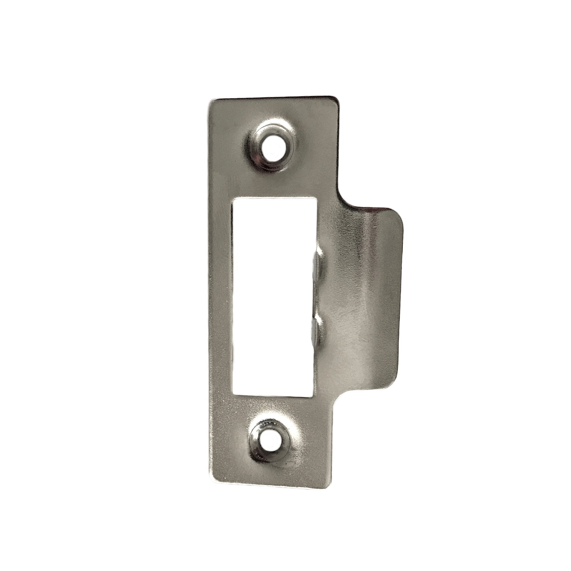 Polished Chrome Strike Plate — Square Corners, 75mm