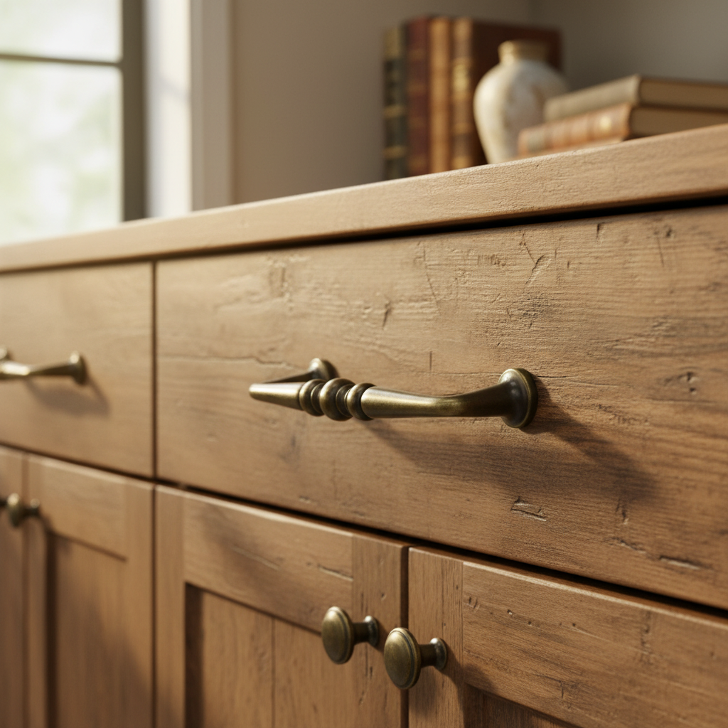 Vintage Cabinet Handle — Old Aged Brass