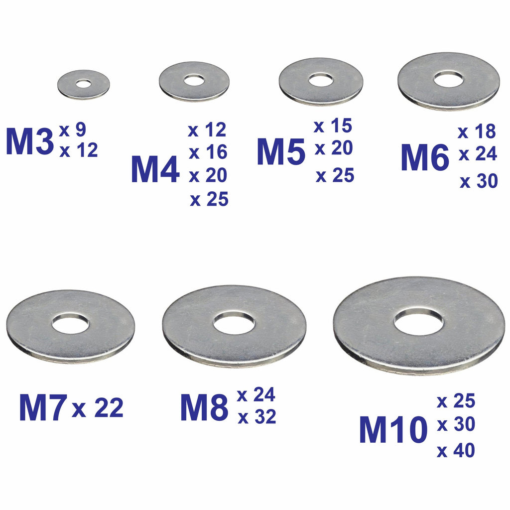 Penny / Mudguard Washers M3–M10 — A2 Stainless DIN 9021