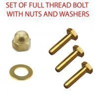 NI Pack of 4 x 1.5 Inch 6 Ba Brass Nuts,Hex Head Bolt & Washer Vintage Engine NI 