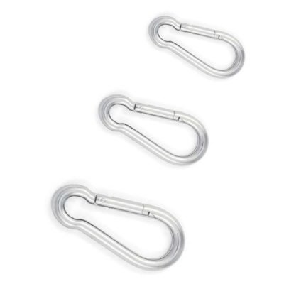 SPRING LOADED SNAP CLIP HOOK AF8.5 8mm x 80mm A4 MARINE STAINLESS CARABINER